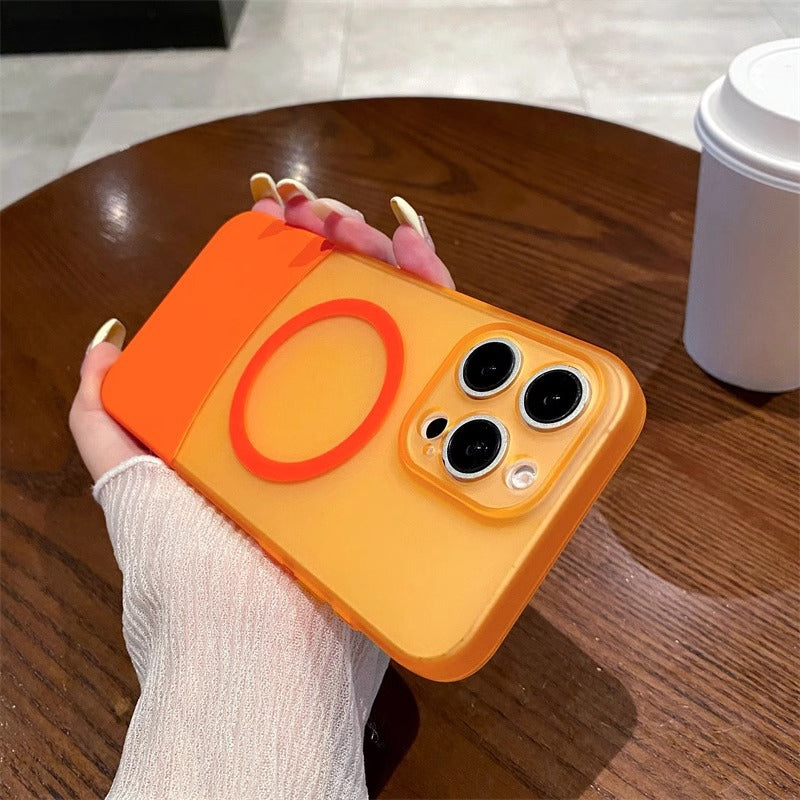 Premium Detachable 2 Cut Natural Titanium splicing strong magnetic charging matte | Shockproof Cover | 15 ft Protection