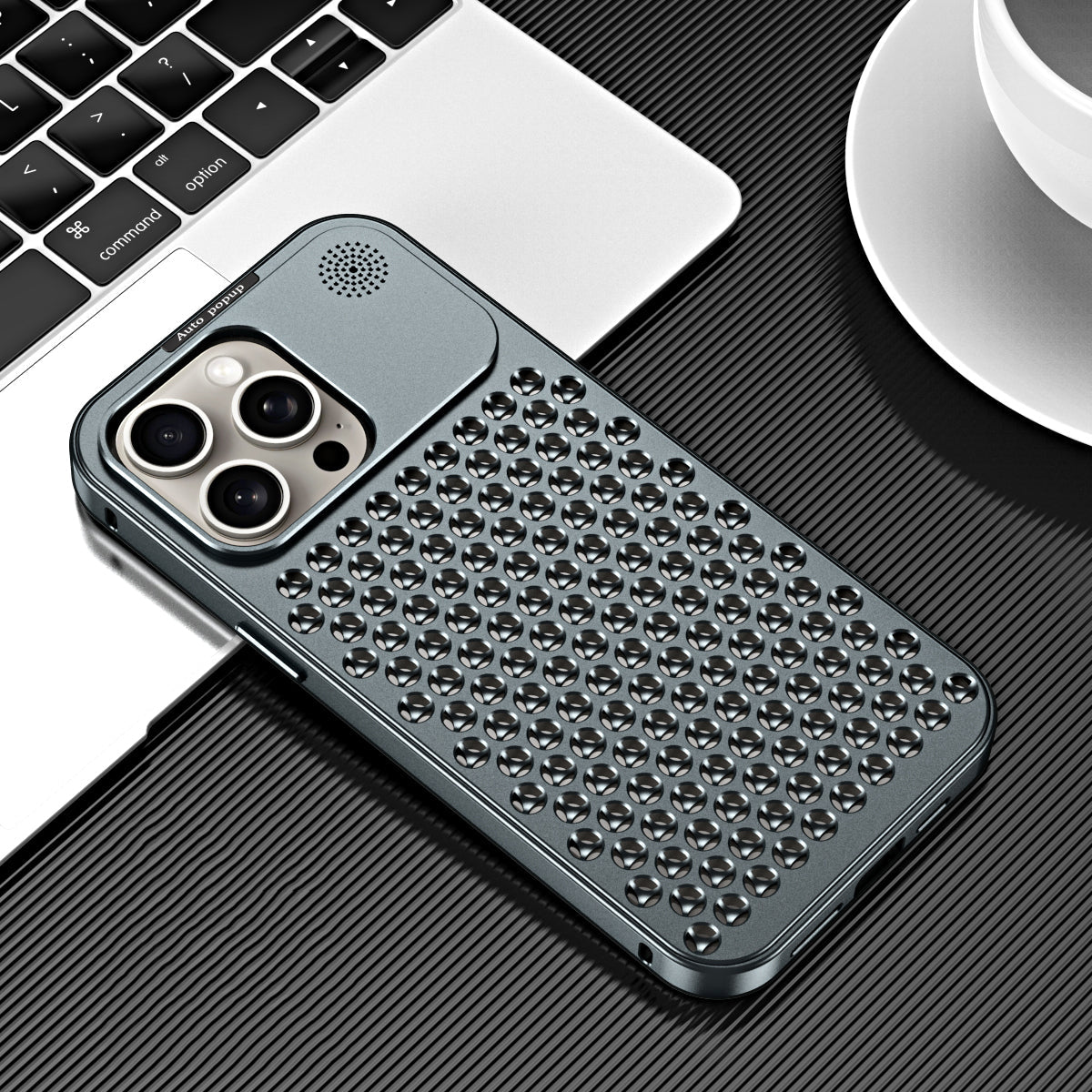 Premium iPhone Hard Metal Heat Dissipation Case | Cooling Feature | 8 ft Drop Protection