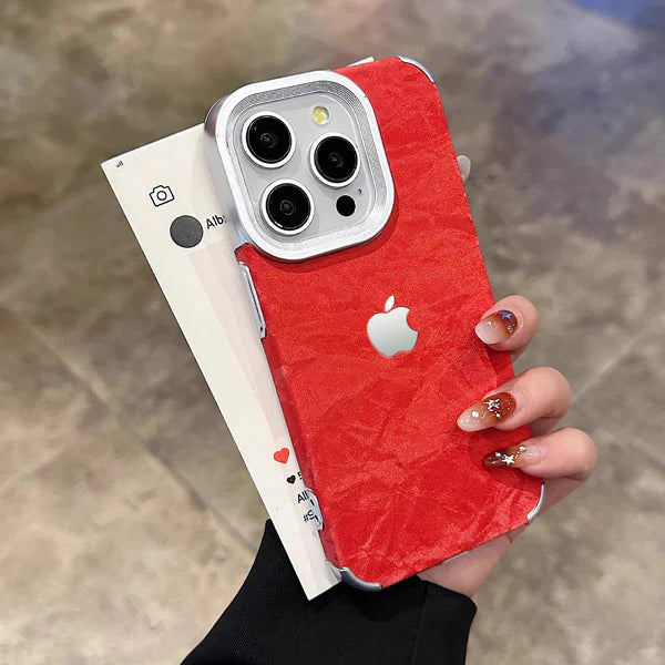 iPhone Series - Electroplating Flannel Snow Pattern Case