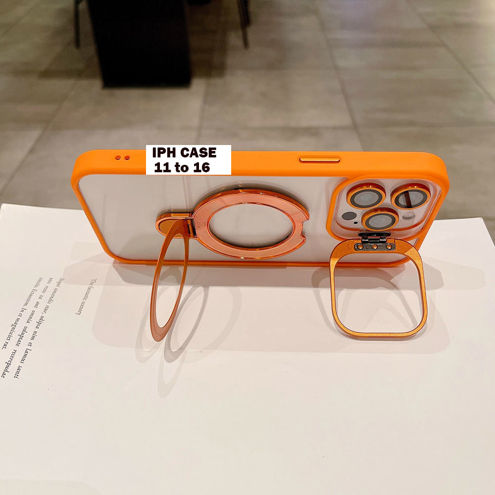 Premium Transparent iPhone Case with 360° Ring Stand and Camera Protection | 14 ft Drop Protection