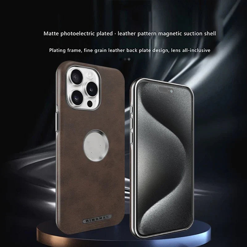 Premium Leather Logo Cut Magsafe Case - iPhone