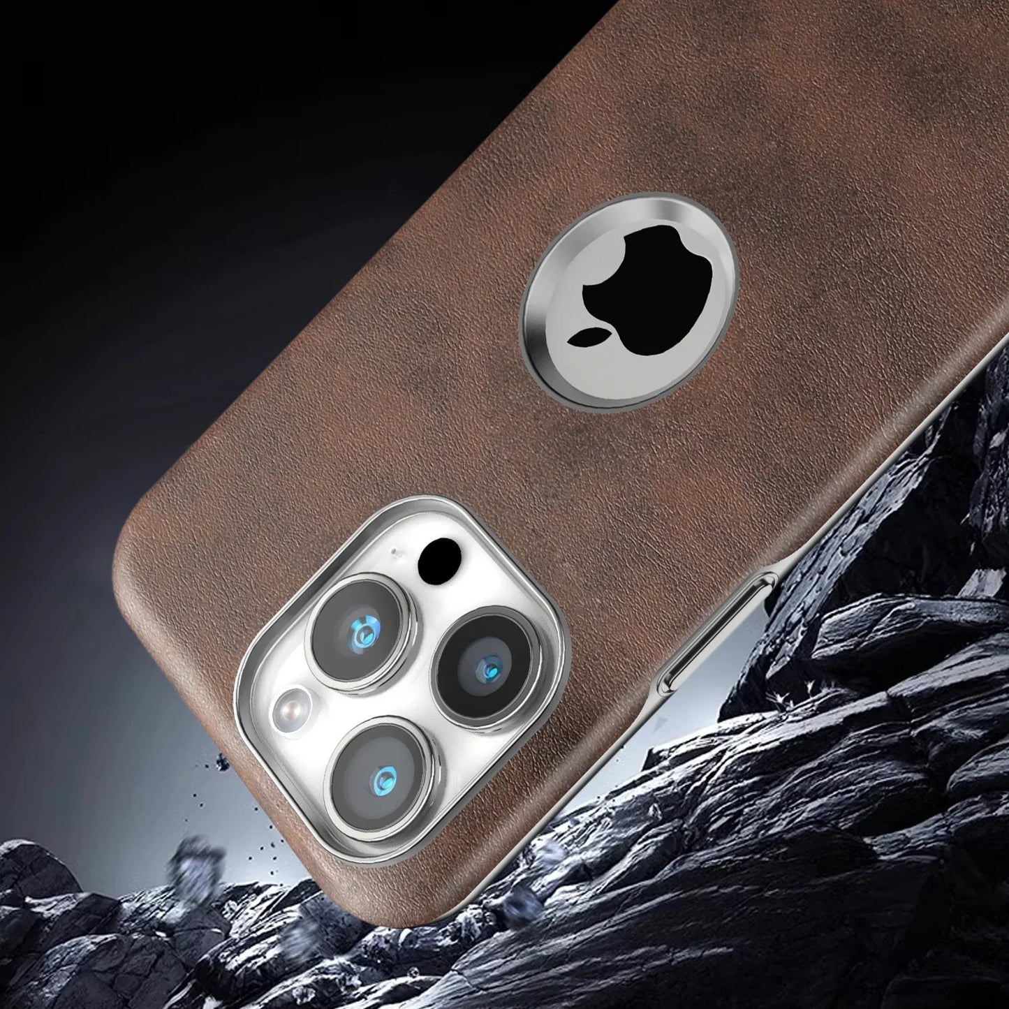 Premium Leather Logo Cut Magsafe Case - iPhone