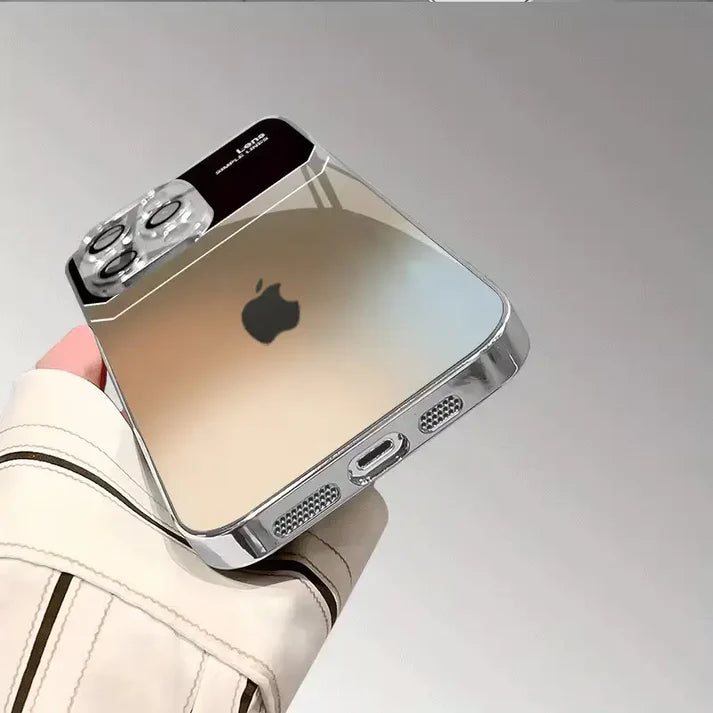 Luxury Gradient Glass Case with Metal Frame ✨ | 12 ft Drop Protection