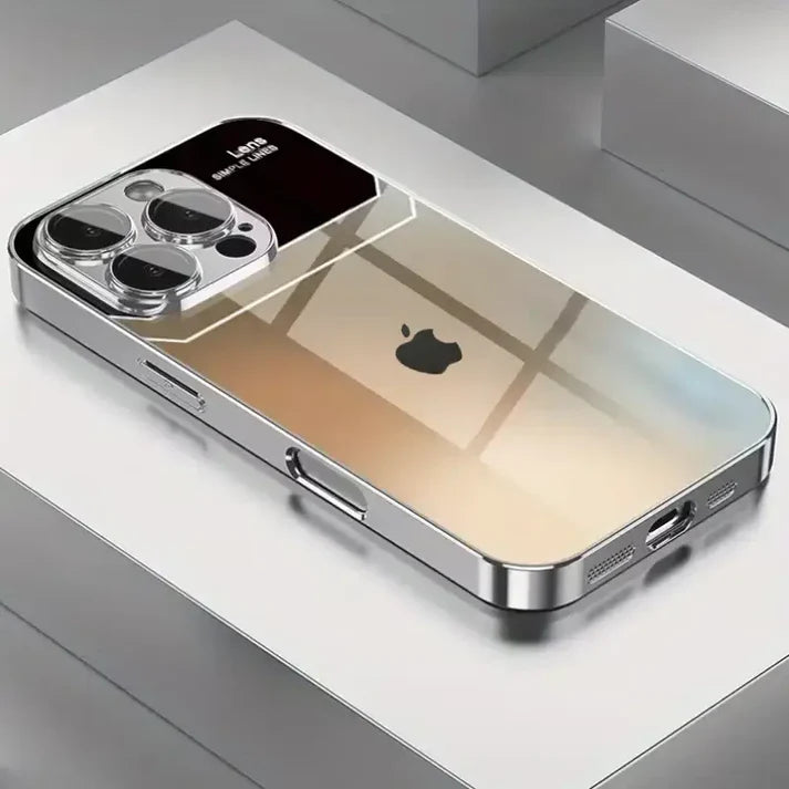 Luxury Gradient Glass Case with Metal Frame ✨ | 12 ft Drop Protection