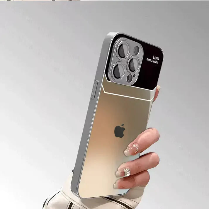 Luxury Gradient Glass Case with Metal Frame ✨ | 12 ft Drop Protection