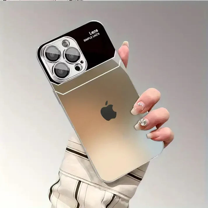 Luxury Gradient Glass Case with Metal Frame ✨ | 12 ft Drop Protection