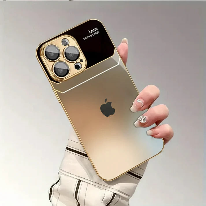 Luxury Gradient Glass Case with Metal Frame ✨ | 12 ft Drop Protection