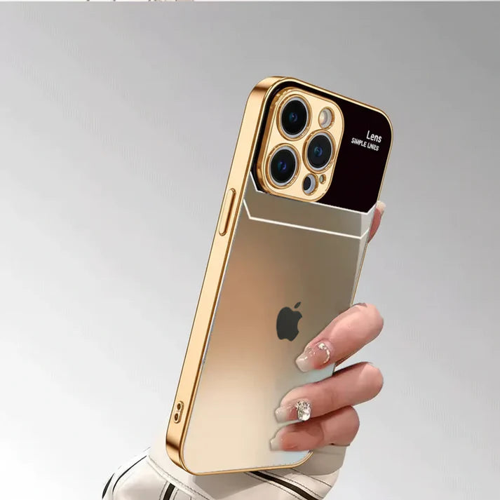 Luxury Gradient Glass Case with Metal Frame ✨ | 12 ft Drop Protection