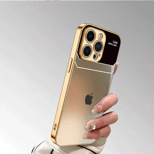 Luxury Gradient Glass Case with Metal Frame ✨ | 12 ft Drop Protection