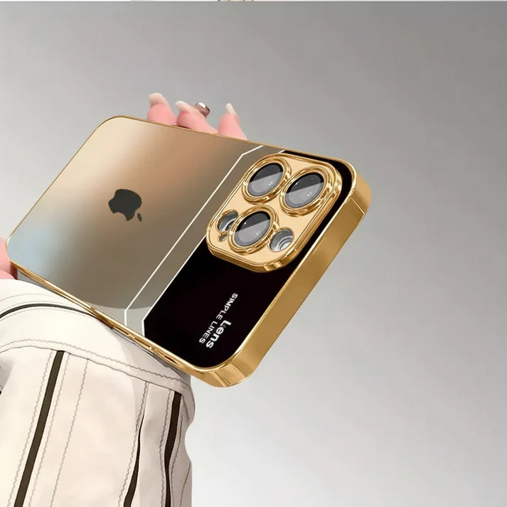 Luxury Gradient Glass Case with Metal Frame ✨ | 12 ft Drop Protection