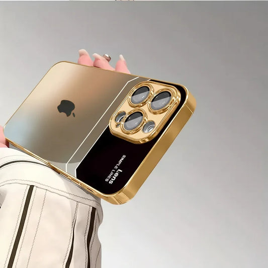 Luxury Gradient Glass Case with Metal Frame ✨ | 12 ft Drop Protection