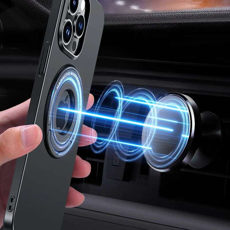 UG Premium Metal Stand, Ring Holder Shell, Compatible Mag-Safe Magnetic Wireless Charging Shockproof Case Cover For iPhone