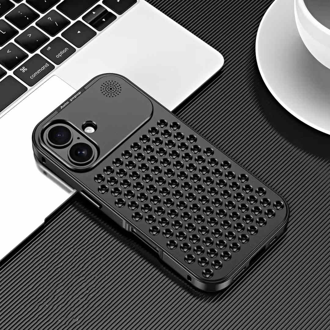 Premium iPhone Hard Metal Heat Dissipation Case | Cooling Feature | 8 ft Drop Protection