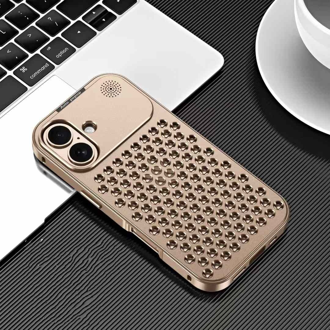 Premium iPhone Hard Metal Heat Dissipation Case | Cooling Feature | 8 ft Drop Protection