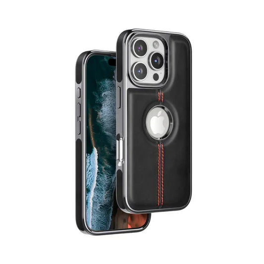 Premium iPhone PU Leather Chrome Case Cover | 8 ft Drop protection