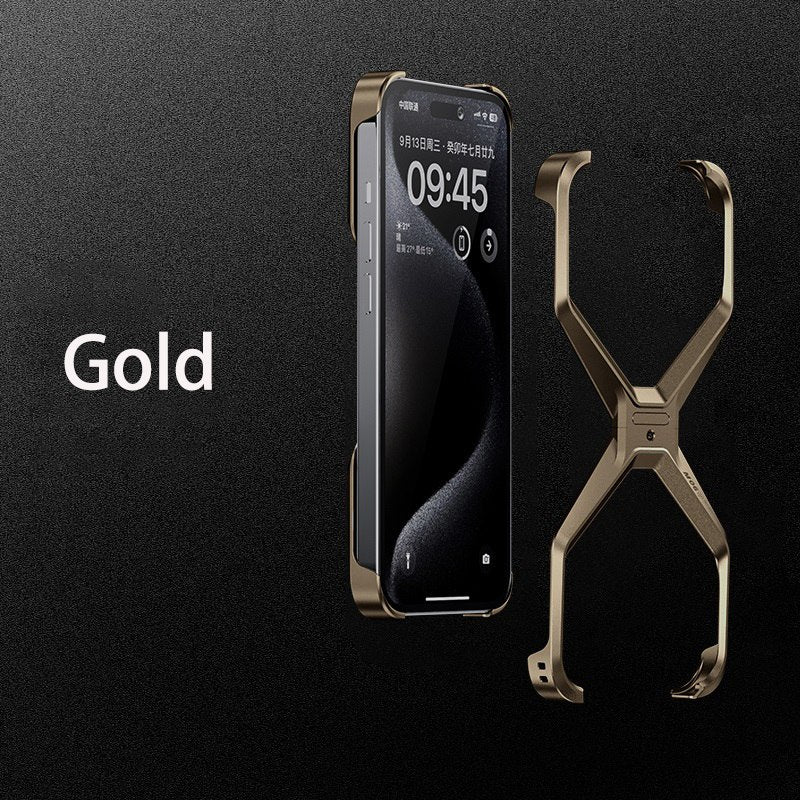 Luxury Aluminum Alloy Rimless Case for iPhone | Armor Shockproof | 15 ft Drop Protection