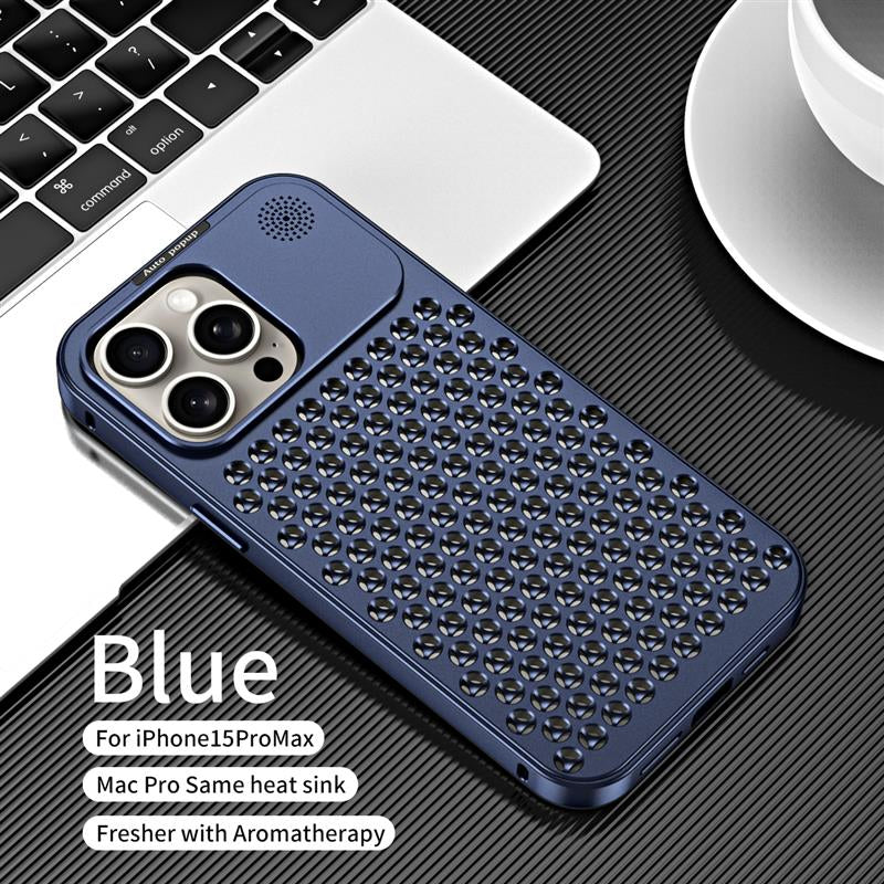Premium iPhone Hard Metal Heat Dissipation Case | Cooling Feature | 8 ft Drop Protection