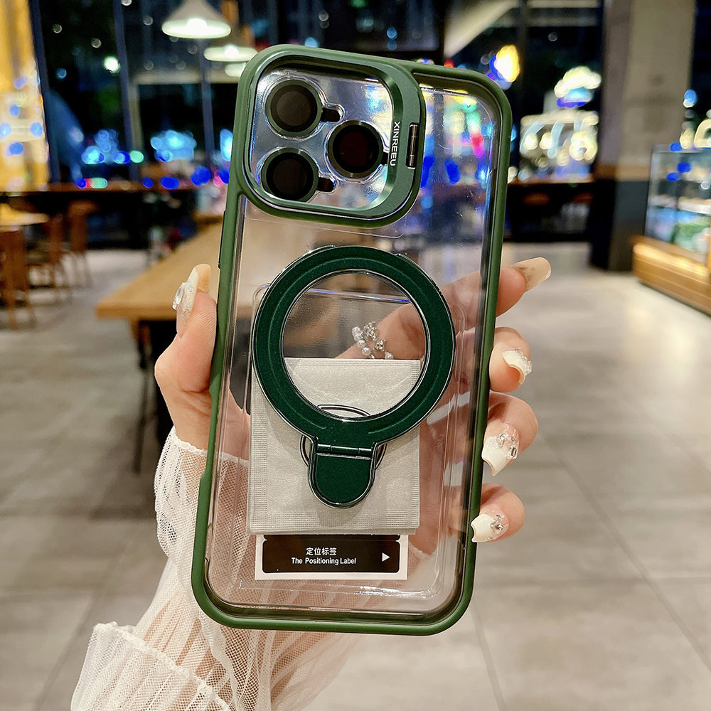 Premium Transparent iPhone Case with 360° Ring Stand and Camera Protection | 14 ft Drop Protection