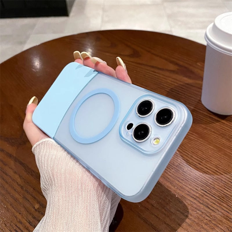 Premium Detachable 2 Cut Natural Titanium splicing strong magnetic charging matte | Shockproof Cover | 15 ft  Protection