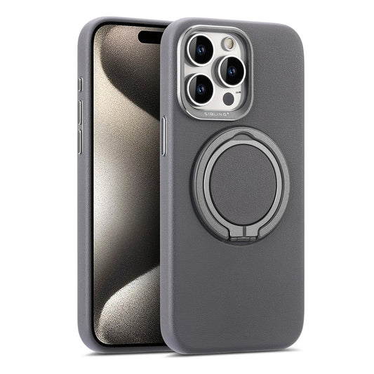 Premium iPhone Cover | Magnetic Bracket Slim Leather | Finger Ring Holder Kickstand | 8 ft Drop Protection