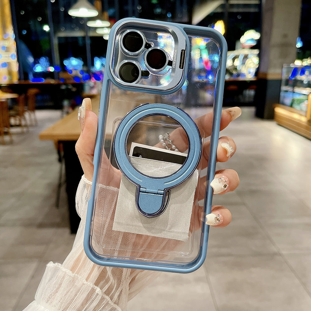 Premium Transparent iPhone Case with 360° Ring Stand and Camera Protection | 14 ft Drop Protection