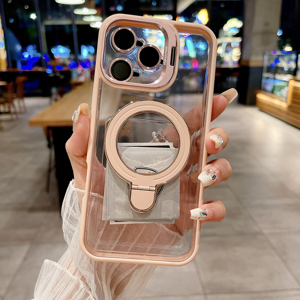 Premium Transparent iPhone Case with 360° Ring Stand and Camera Protection | 14 ft Drop Protection