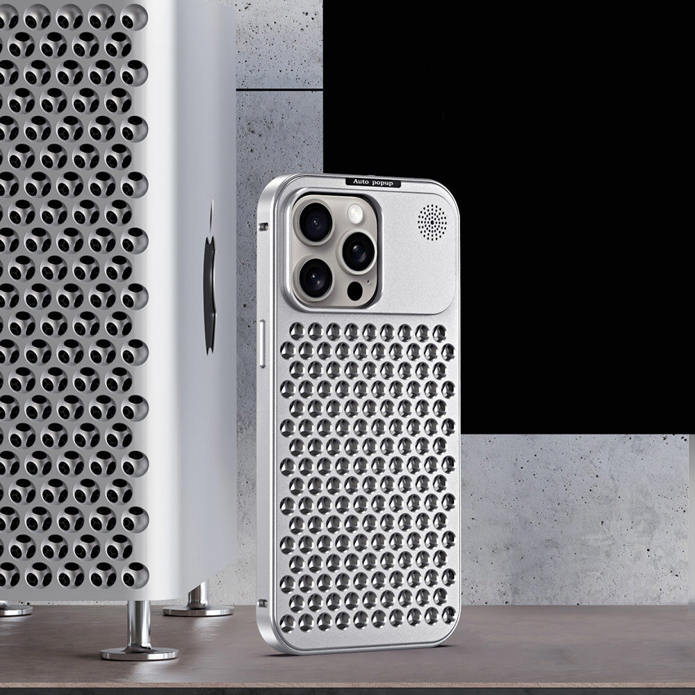 Premium iPhone Hard Metal Heat Dissipation Case | Cooling Feature | 8 ft Drop Protection