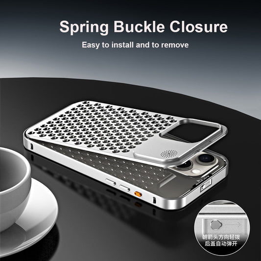Premium iPhone Hard Metal Heat Dissipation Case | Cooling Feature | 8 ft Drop Protection