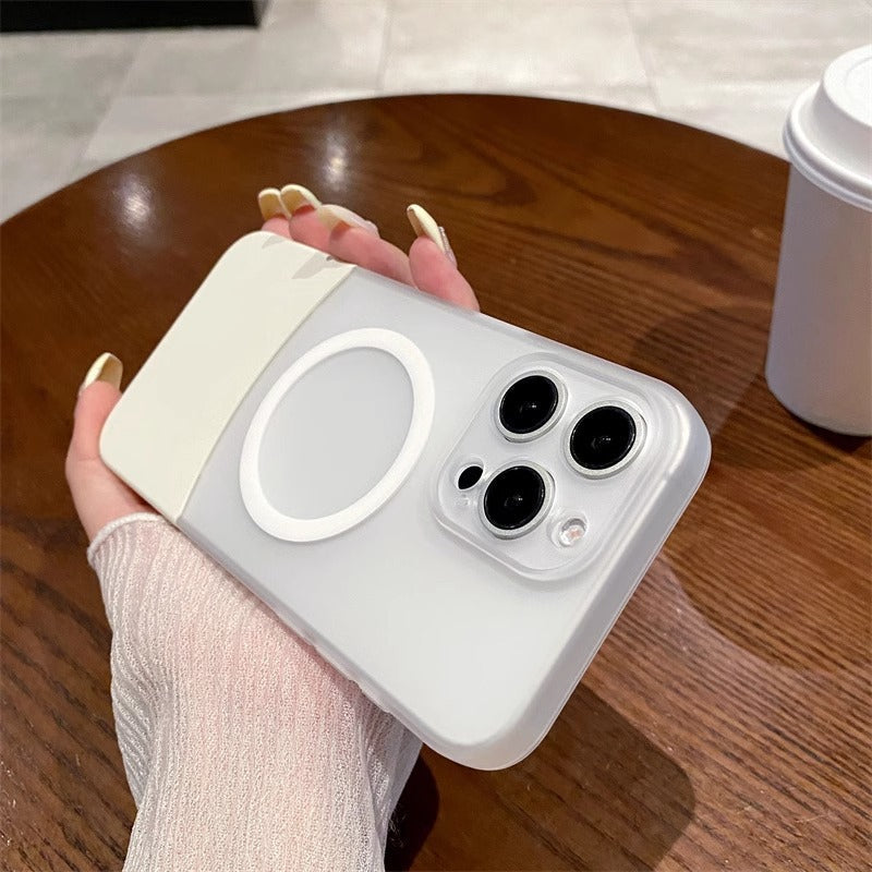 Premium Detachable 2 Cut Natural Titanium splicing strong magnetic charging matte | Shockproof Cover | 15 ft  Protection