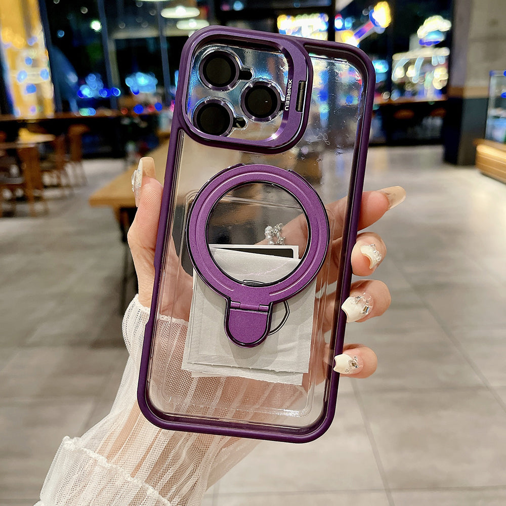 Premium Transparent iPhone Case with 360° Ring Stand and Camera Protection | 14 ft Drop Protection