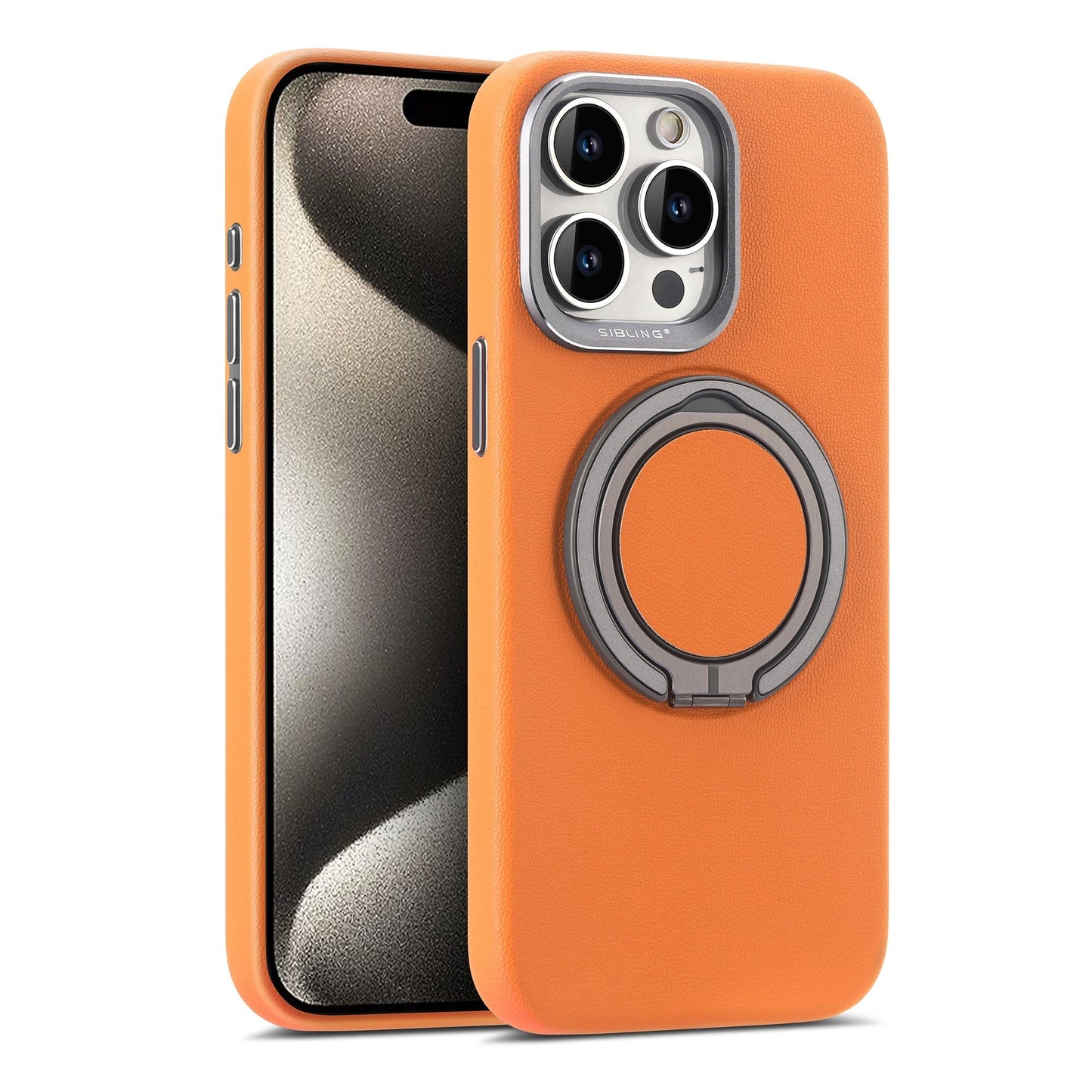 Premium iPhone Cover | Magnetic Bracket Slim Leather | Finger Ring Holder Kickstand | 8 ft Drop Protection