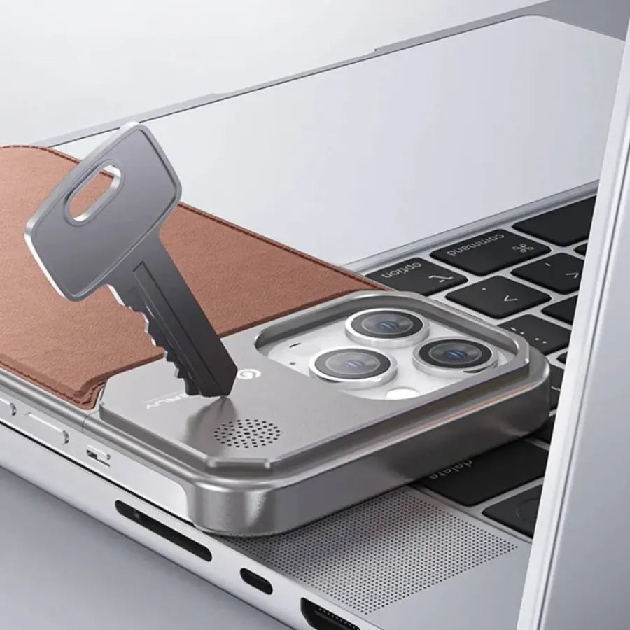 Genuine Vegan Leather Phone Case With Metal Frame | 15 ft Drop Protection