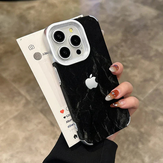 iPhone Series - Electroplating Flannel Snow Pattern Case