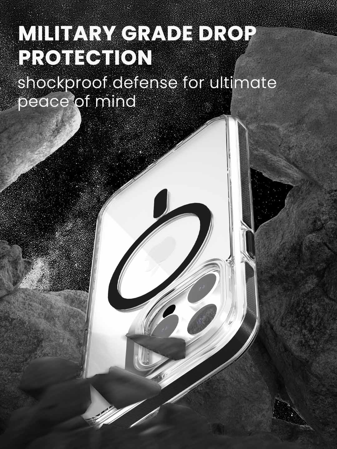 Premium iPhone Cover - High Quality Clear Kickstand Case | 8 ft Drop Protection